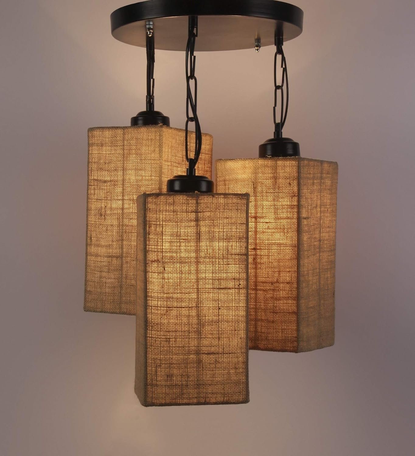 Triple Square Jute Hanging/Pendant (Jute Beige)