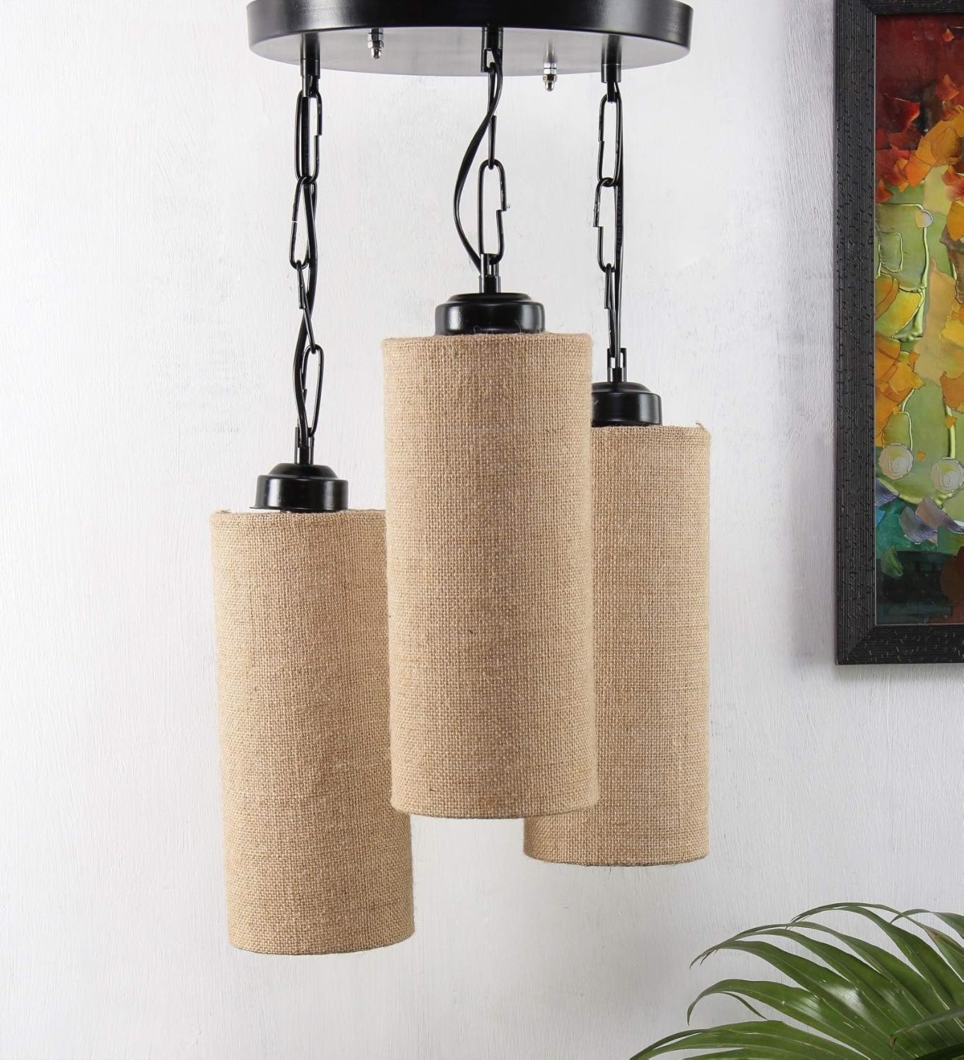 Cluster Round Jute Hanging lamp