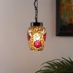 Multicolor Mosiac Glass Hanging Lamp (Multicolor,Single)
