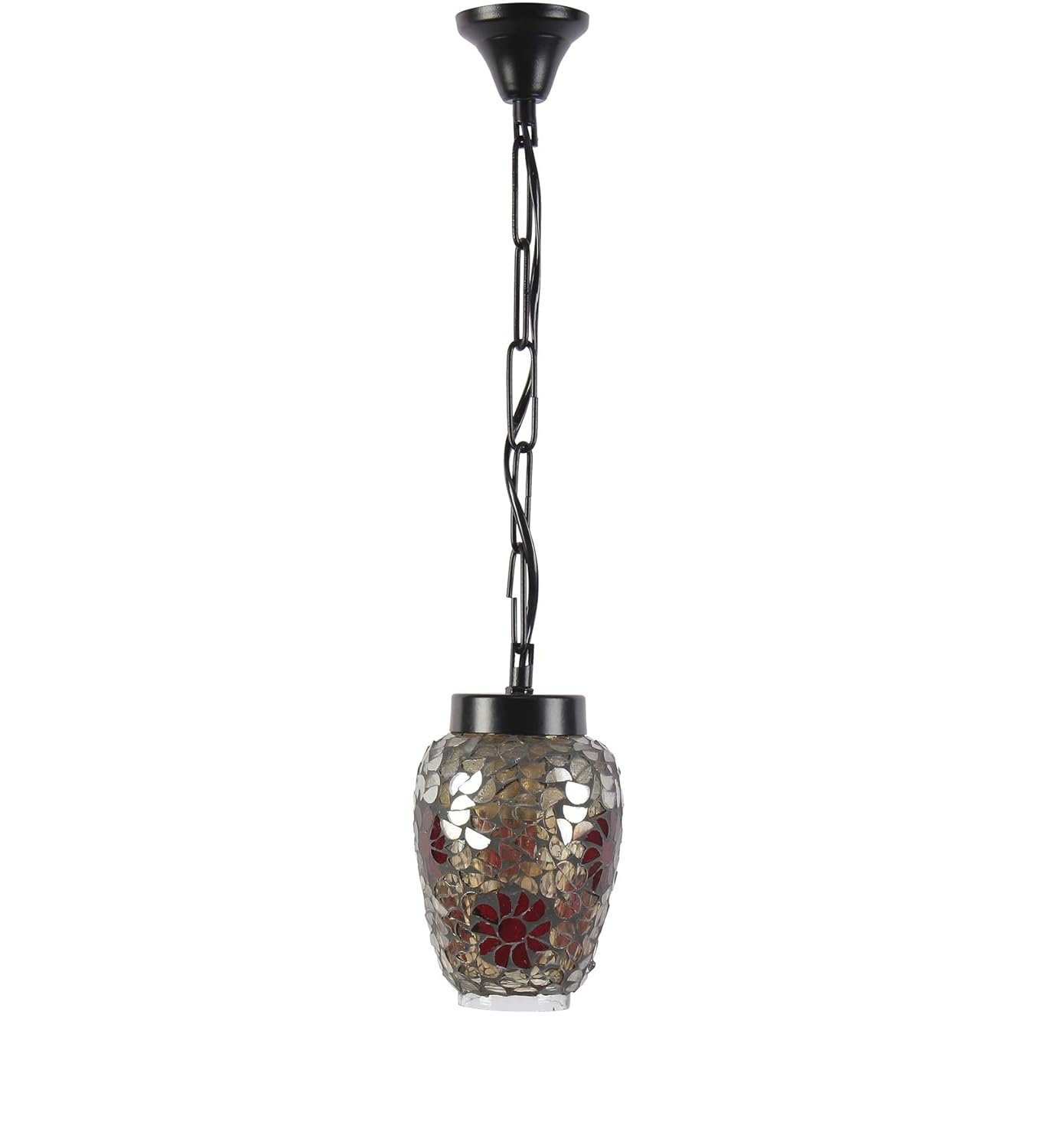 Multicolor Mosiac Glass Hanging Lamp (Multicolor,Single)