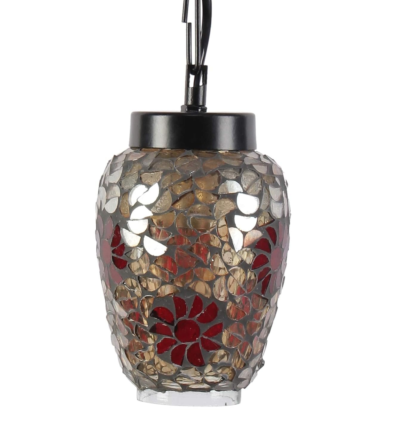 Multicolor Mosiac Glass Hanging Lamp (Multicolor,Single)