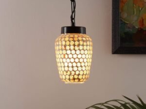 Multicolor Mosiac Glass Hanging Lamp (Multicolor,Single)