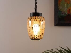 Multicolor Mosiac Glass Hanging Lamp (Multicolor,Single)