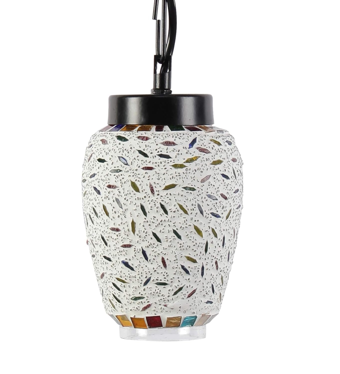 Multicolor Mosiac Glass Hanging Lamp (Multicolor,Single)