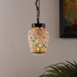 Multicolor Mosiac Glass Hanging Lamp (Multicolor,Single)