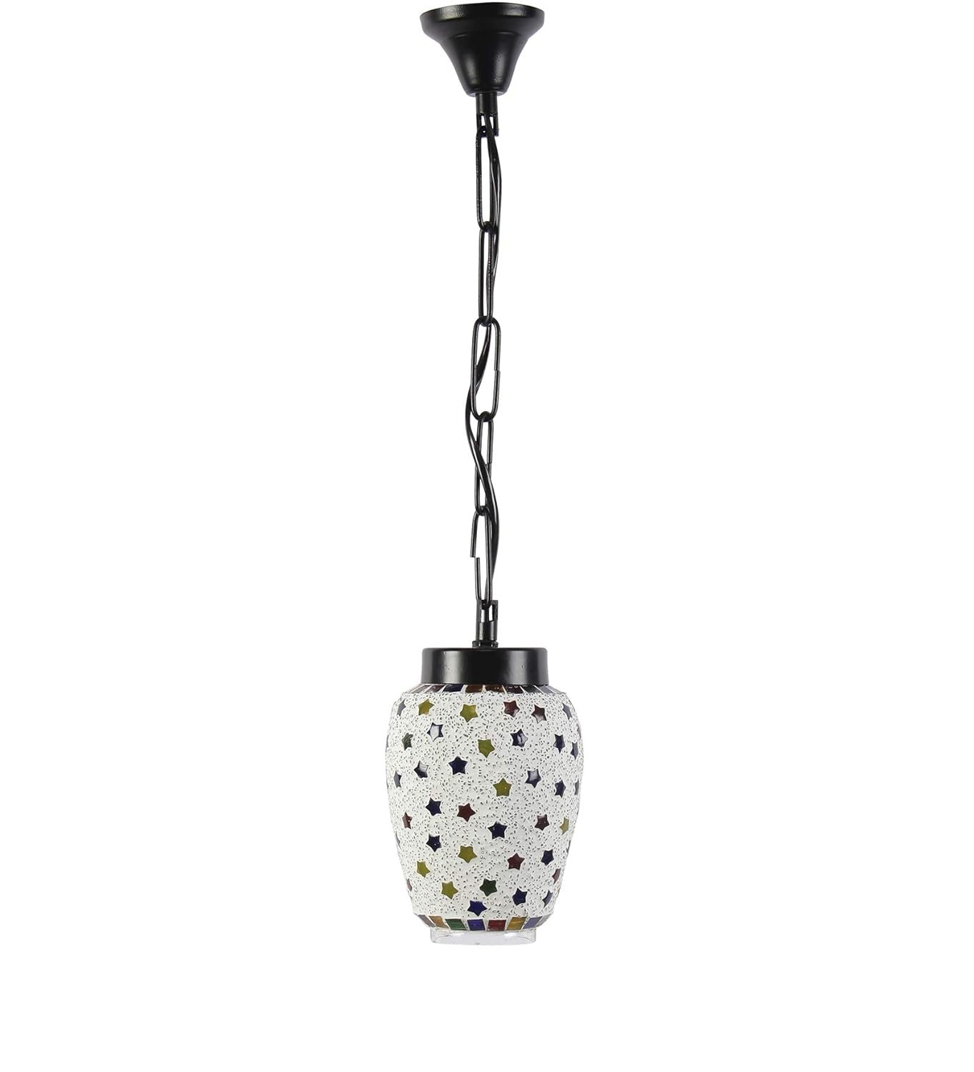 Multicolor Mosiac Glass Hanging Lamp (Multicolor,Single)