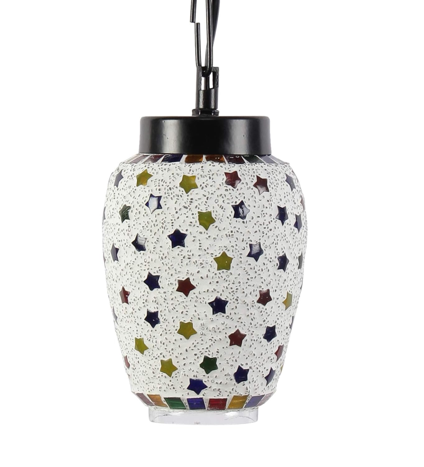 Multicolor Mosiac Glass Hanging Lamp (Multicolor,Single)