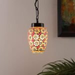 Multicolor Mosiac Glass Hanging Lamp (Multicolor,Single)