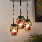 Multicolor Mosaic Glass Cluster Hanging Lamp (Multicolor)