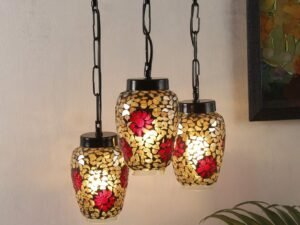 Multicolor Mosaic Glass Cluster Hanging Lamp (Multicolor)