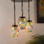 Multicolor Mosaic Glass Cluster Hanging Lamp (Multicolor)