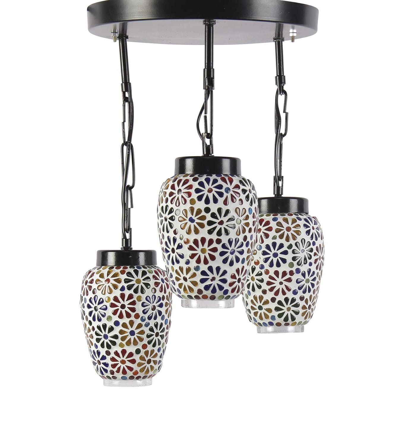 Multicolor Mosaic Glass Cluster Hanging Lamp (Multicolor)