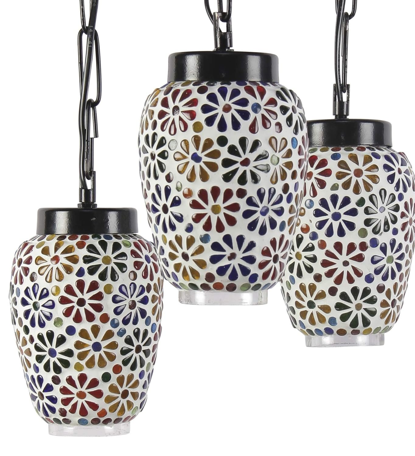 Multicolor Mosaic Glass Cluster Hanging Lamp (Multicolor)