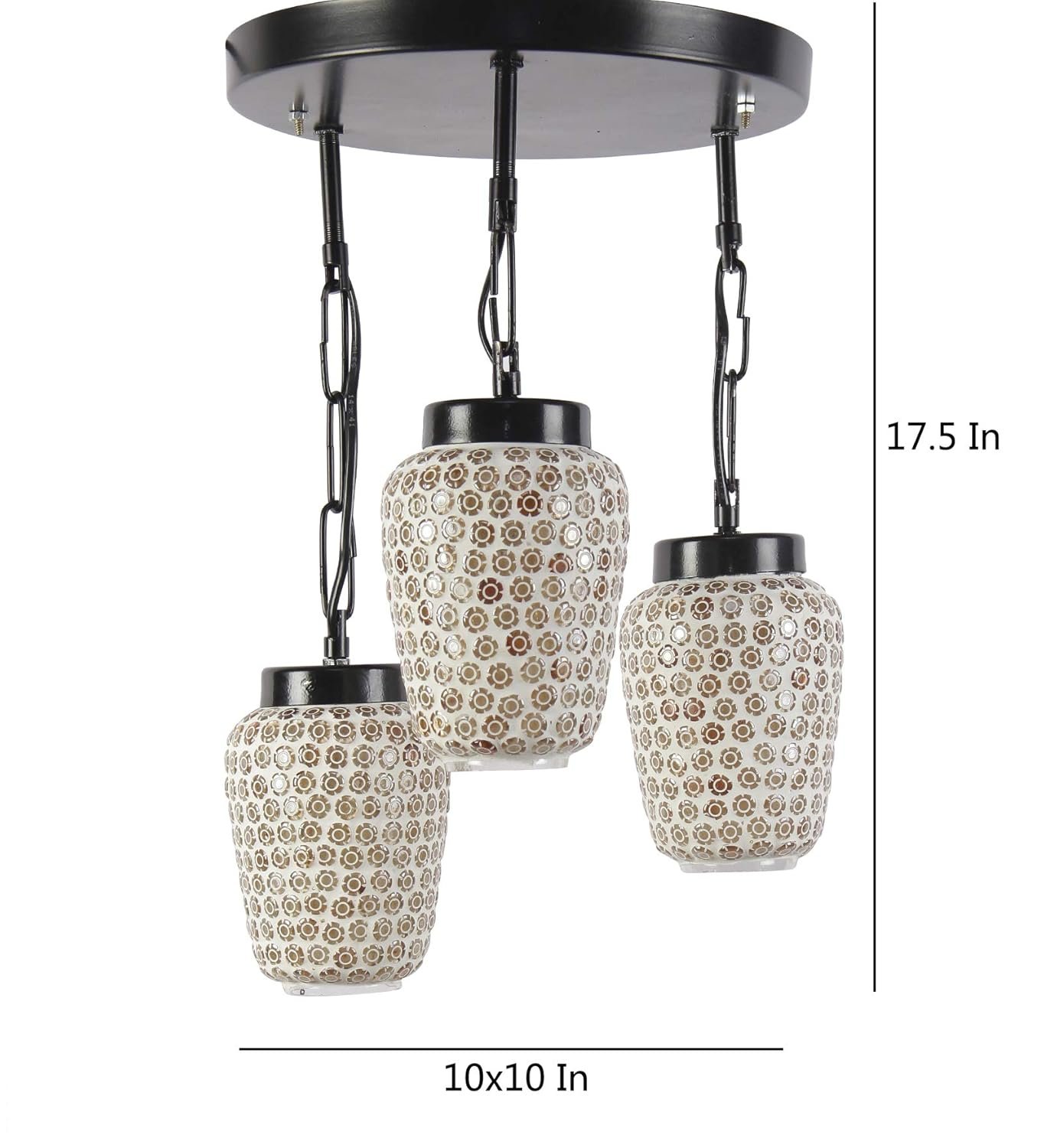 Multicolor Mosaic Glass Cluster Hanging Lamp (Multicolor)