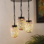 Multicolor Mosaic Glass Cluster Hanging Lamp (Multicolor)