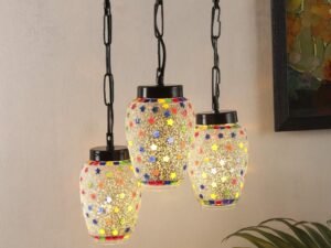 Multicolor Mosaic Glass Cluster Hanging Lamp (Multicolor)