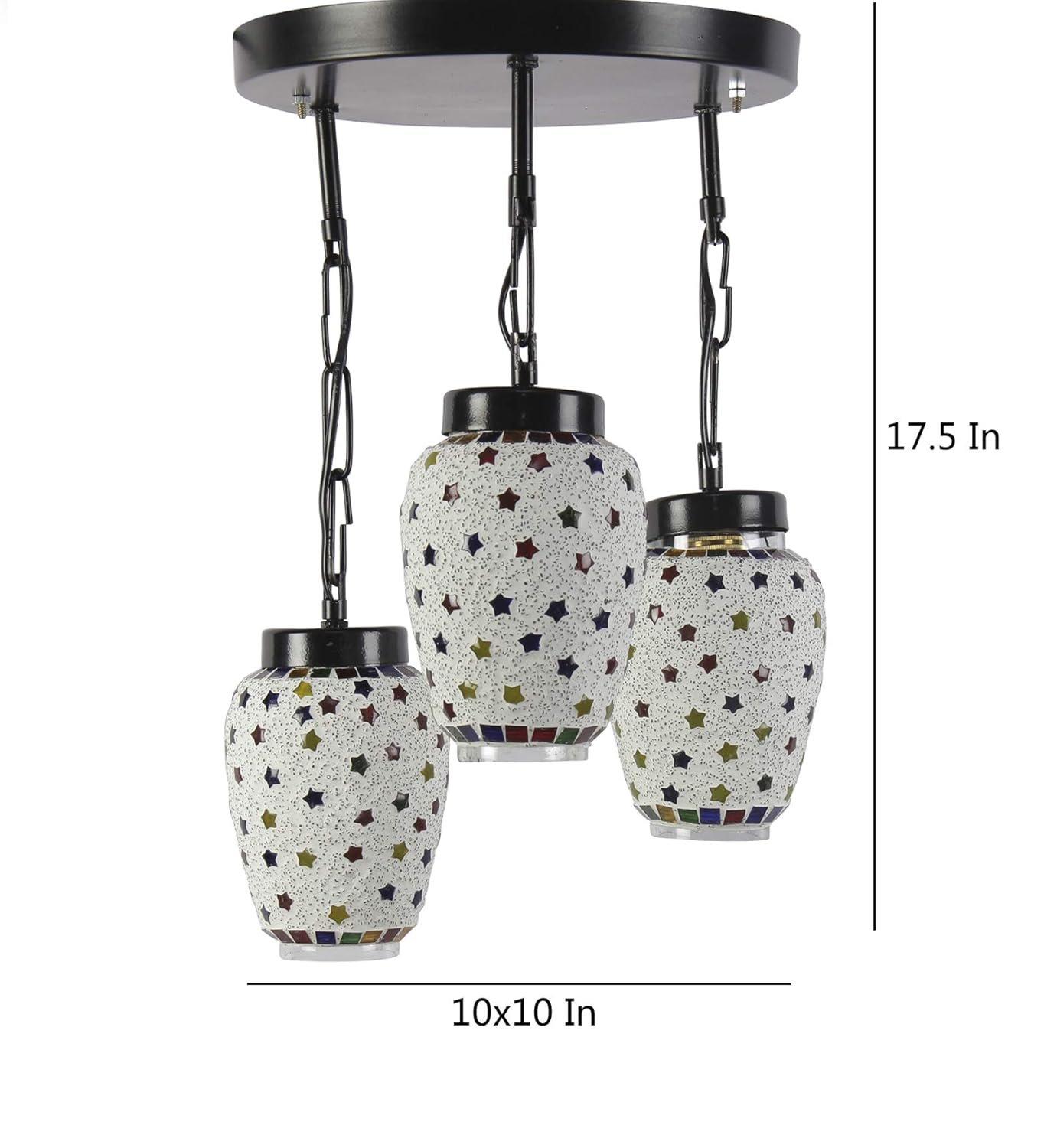 Multicolor Mosaic Glass Cluster Hanging Lamp (Multicolor)
