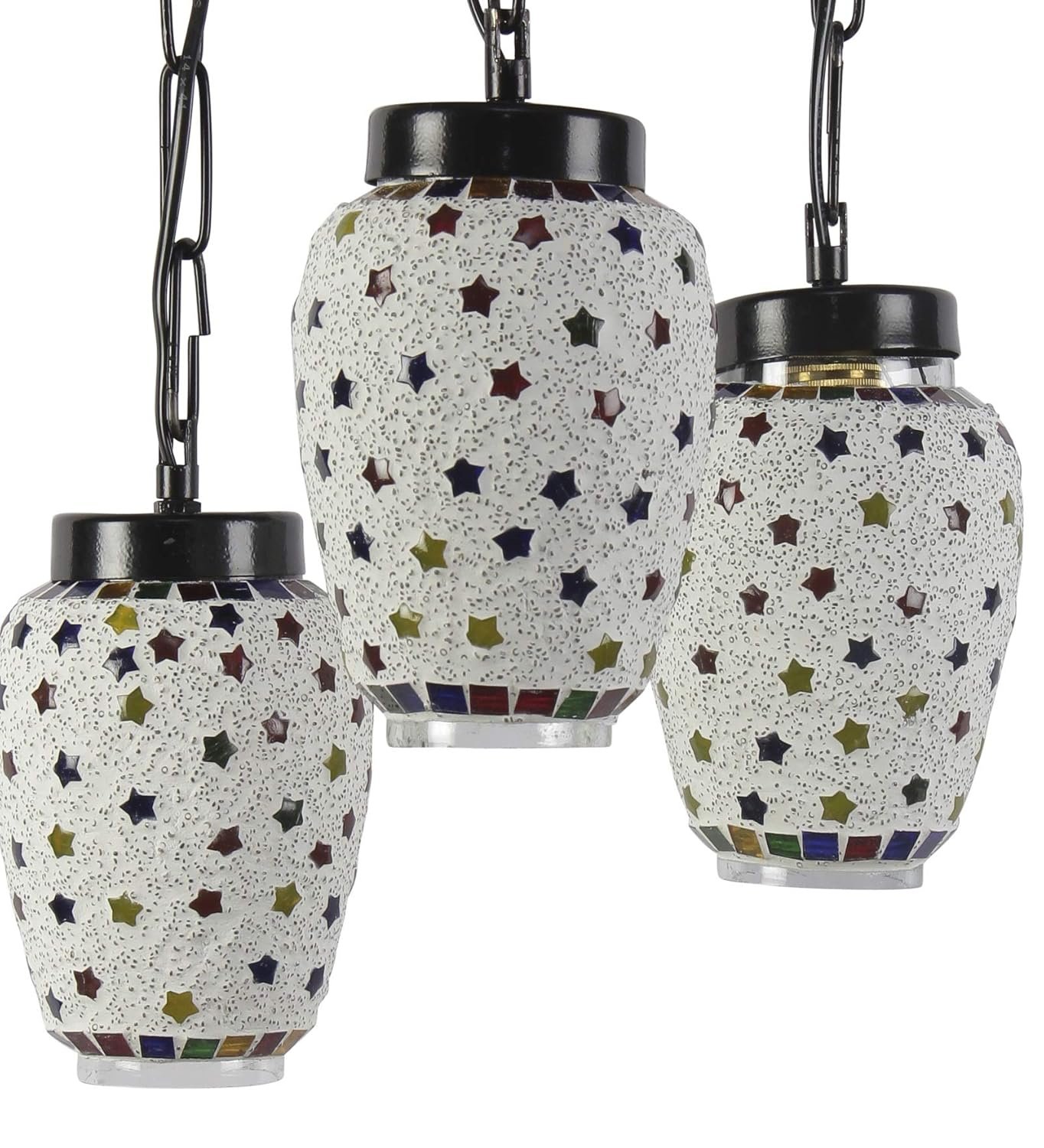 Multicolor Mosaic Glass Cluster Hanging Lamp (Multicolor)