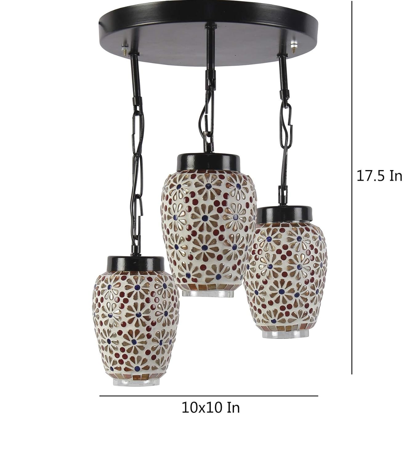 Multicolor Mosaic Glass Cluster Hanging Lamp (Multicolor)