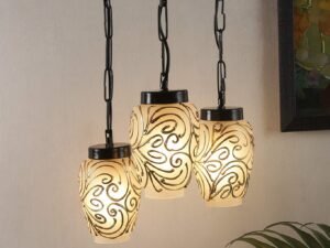 Multicolor Mosaic Glass Cluster Hanging Lamp (Multicolor)