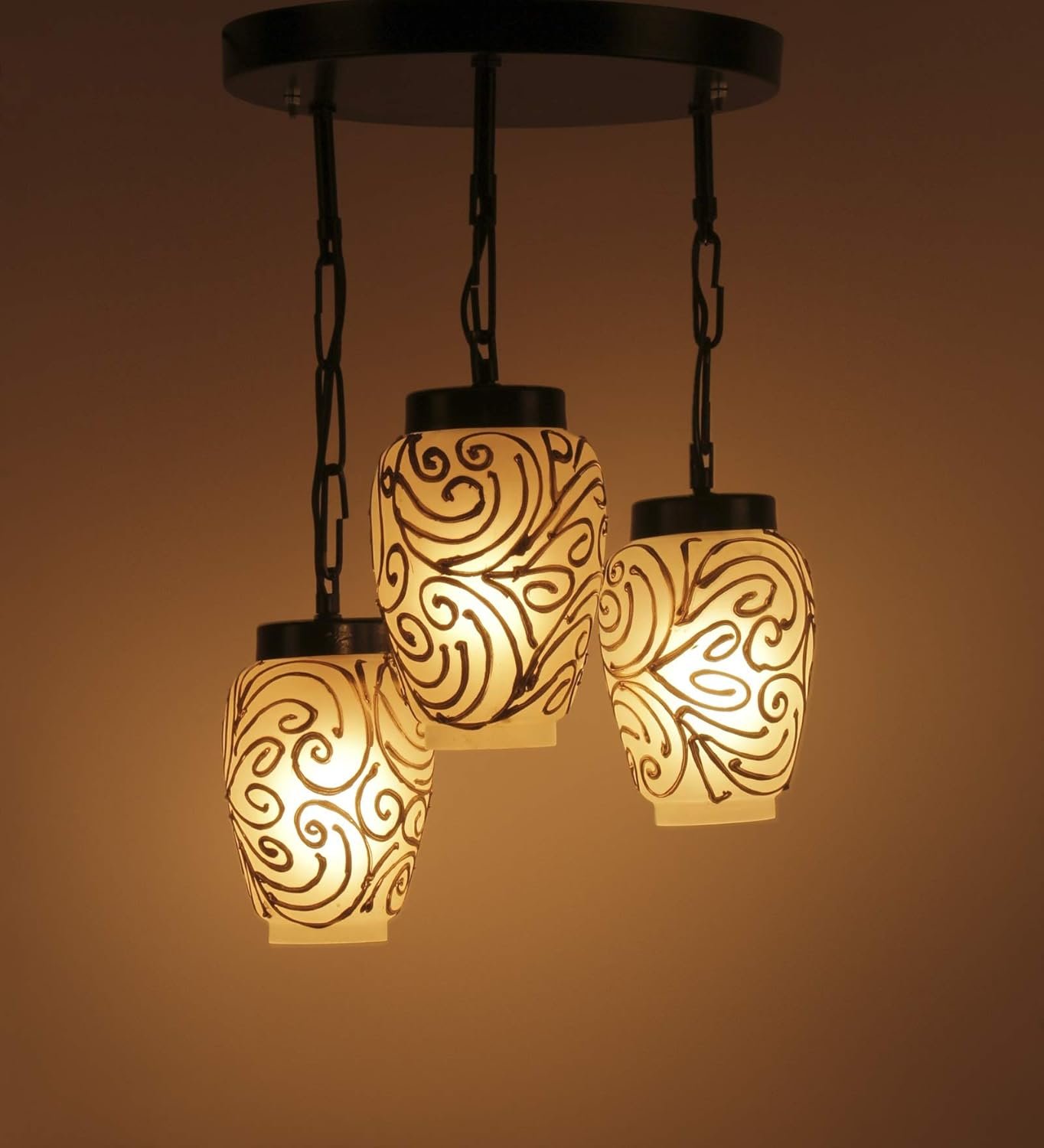 Multicolor Mosaic Glass Cluster Hanging Lamp (Multicolor)