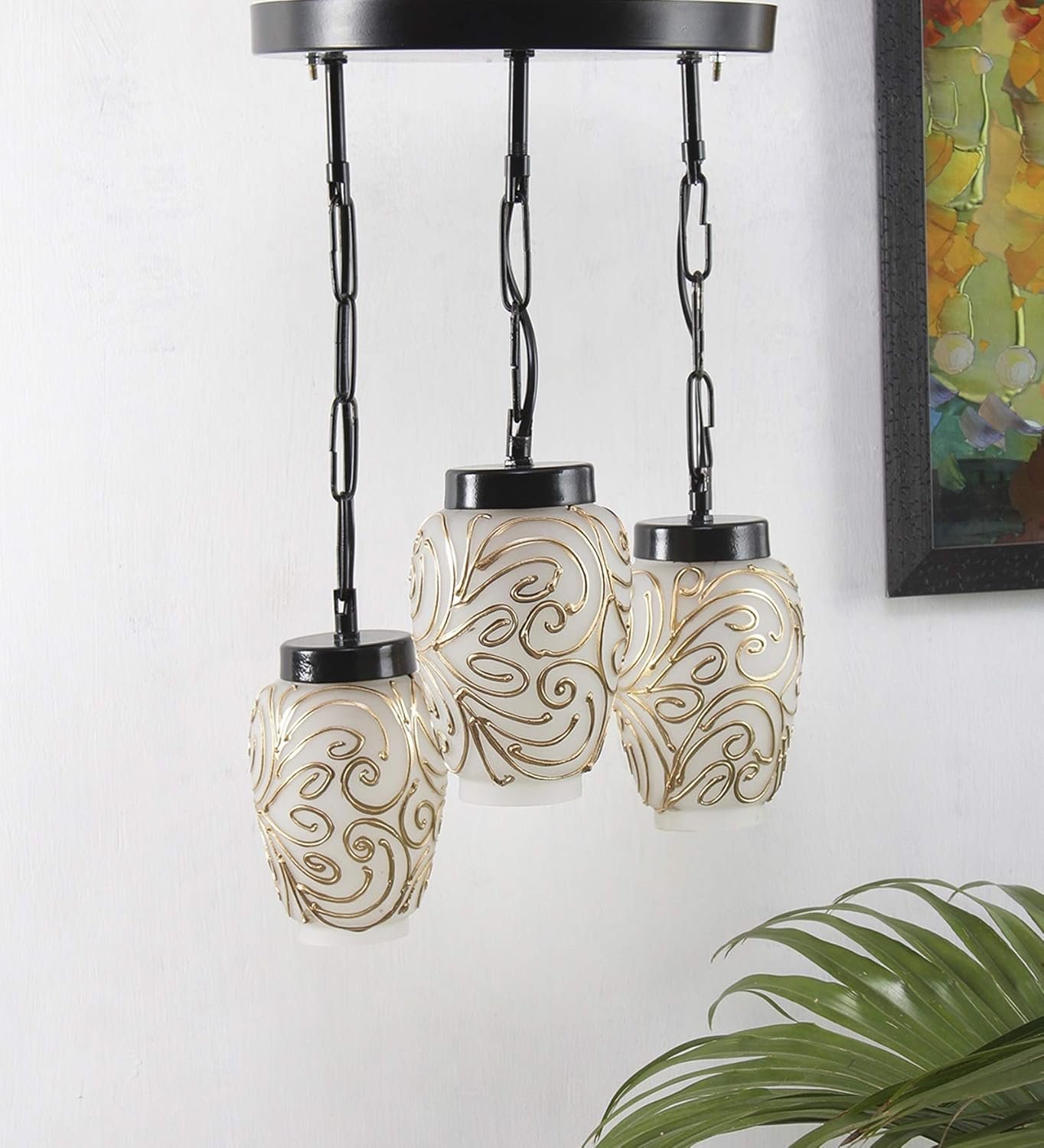 Multicolor Mosaic Glass Cluster Hanging Lamp (Multicolor)