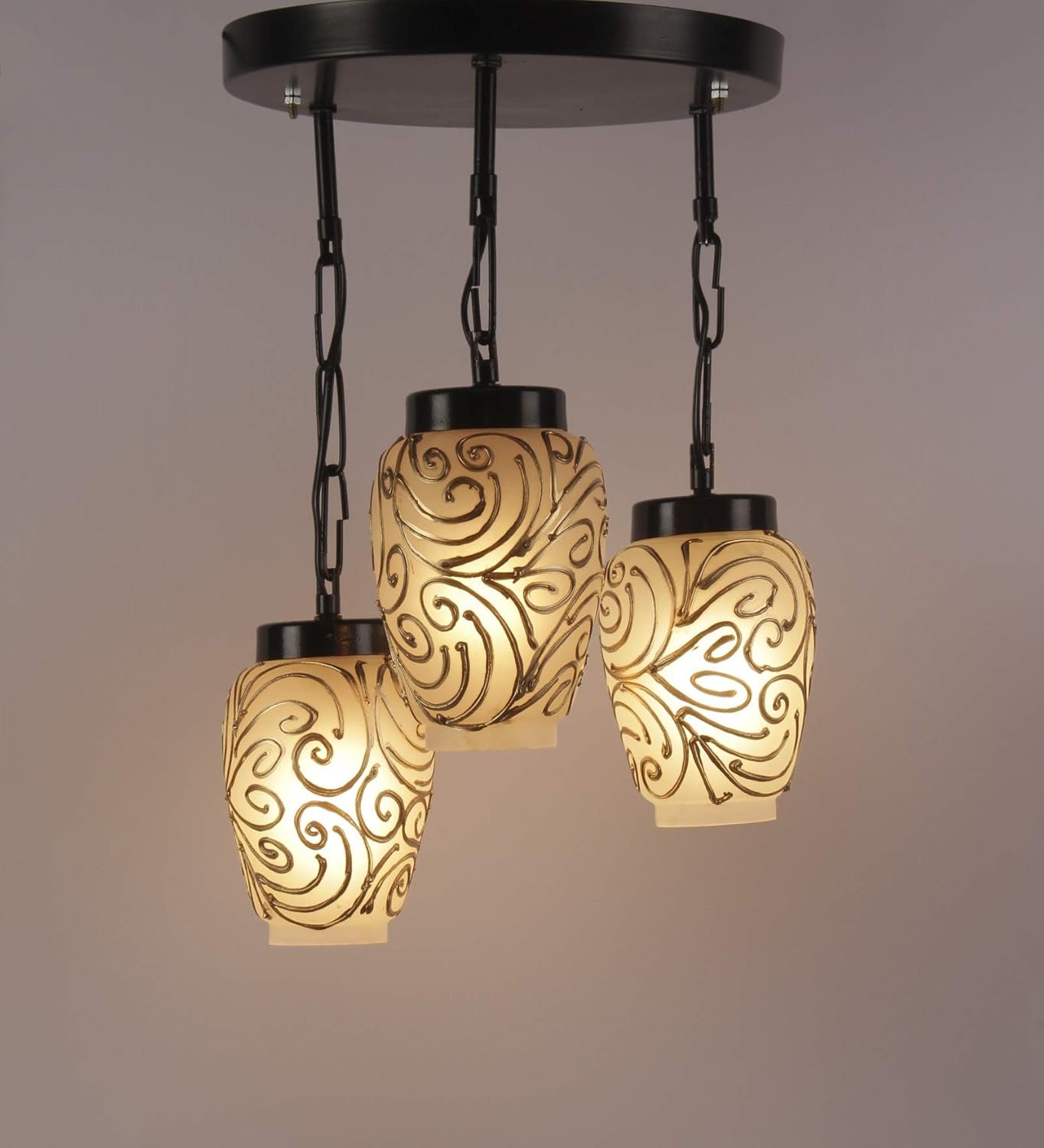 Multicolor Mosaic Glass Cluster Hanging Lamp (Multicolor)