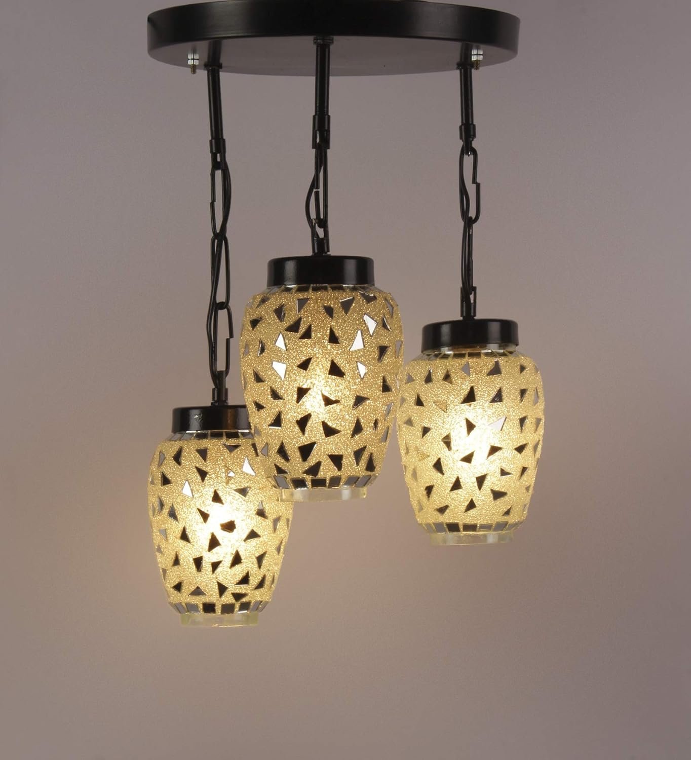 Multicolor Mosaic Glass Cluster Hanging Lamp (Multicolor)