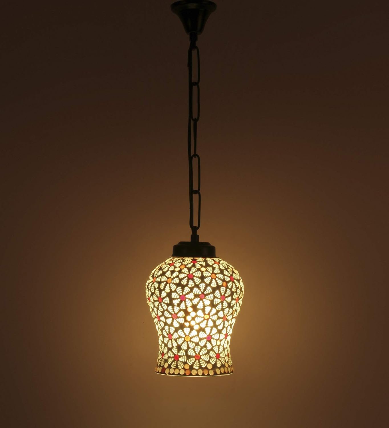 Multicolor Mosaic Glass Hanging Lamp (Glass,Medium)