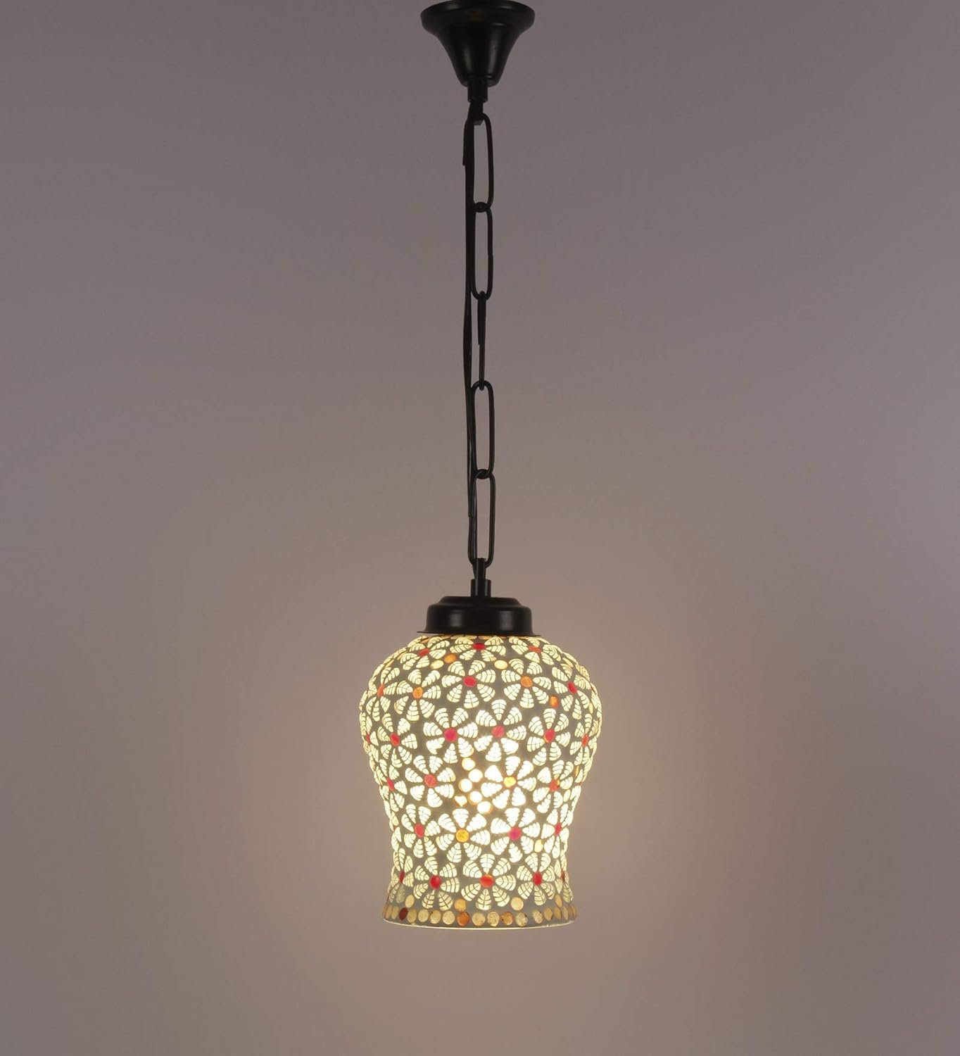 Multicolor Mosaic Glass Hanging Lamp (Glass,Medium)