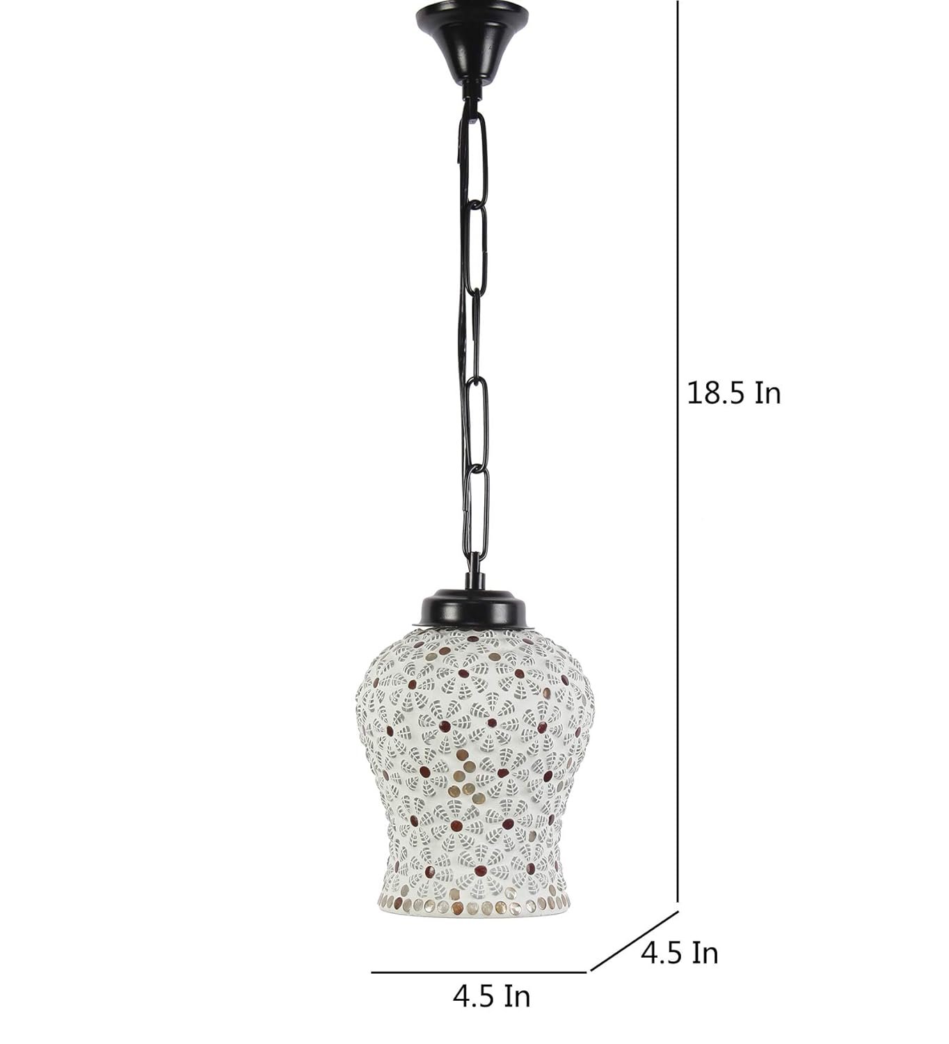 Multicolor Mosaic Glass Hanging Lamp (Glass,Medium)