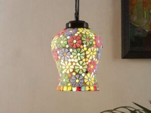 Multicolor Mosaic Glass Hanging Lamp (Glass,Medium)