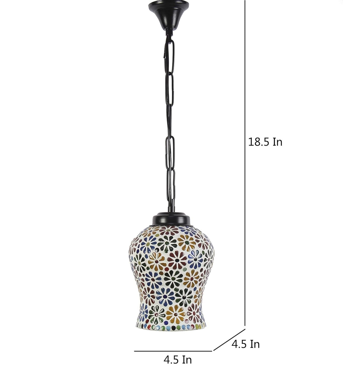 Multicolor Mosaic Glass Hanging Lamp (Glass,Medium)
