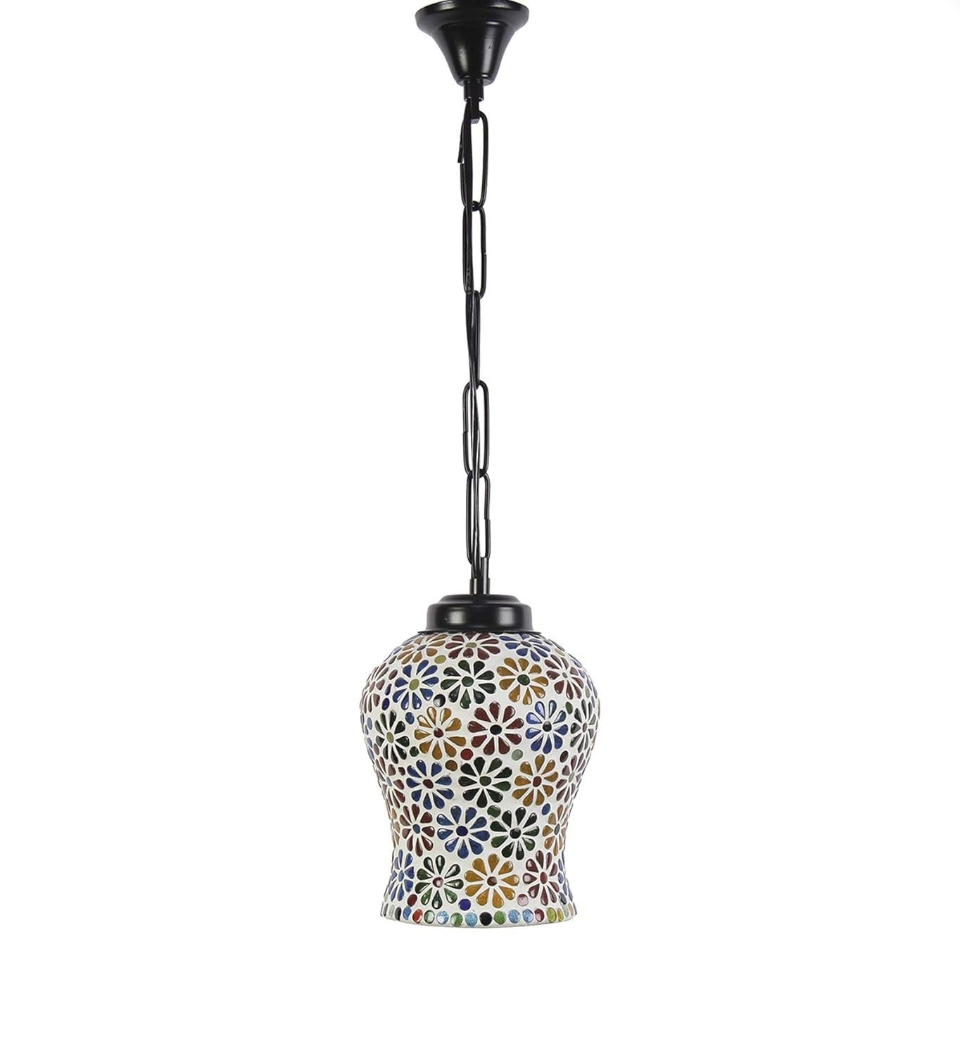 Multicolor Mosaic Glass Hanging Lamp (Glass,Medium)