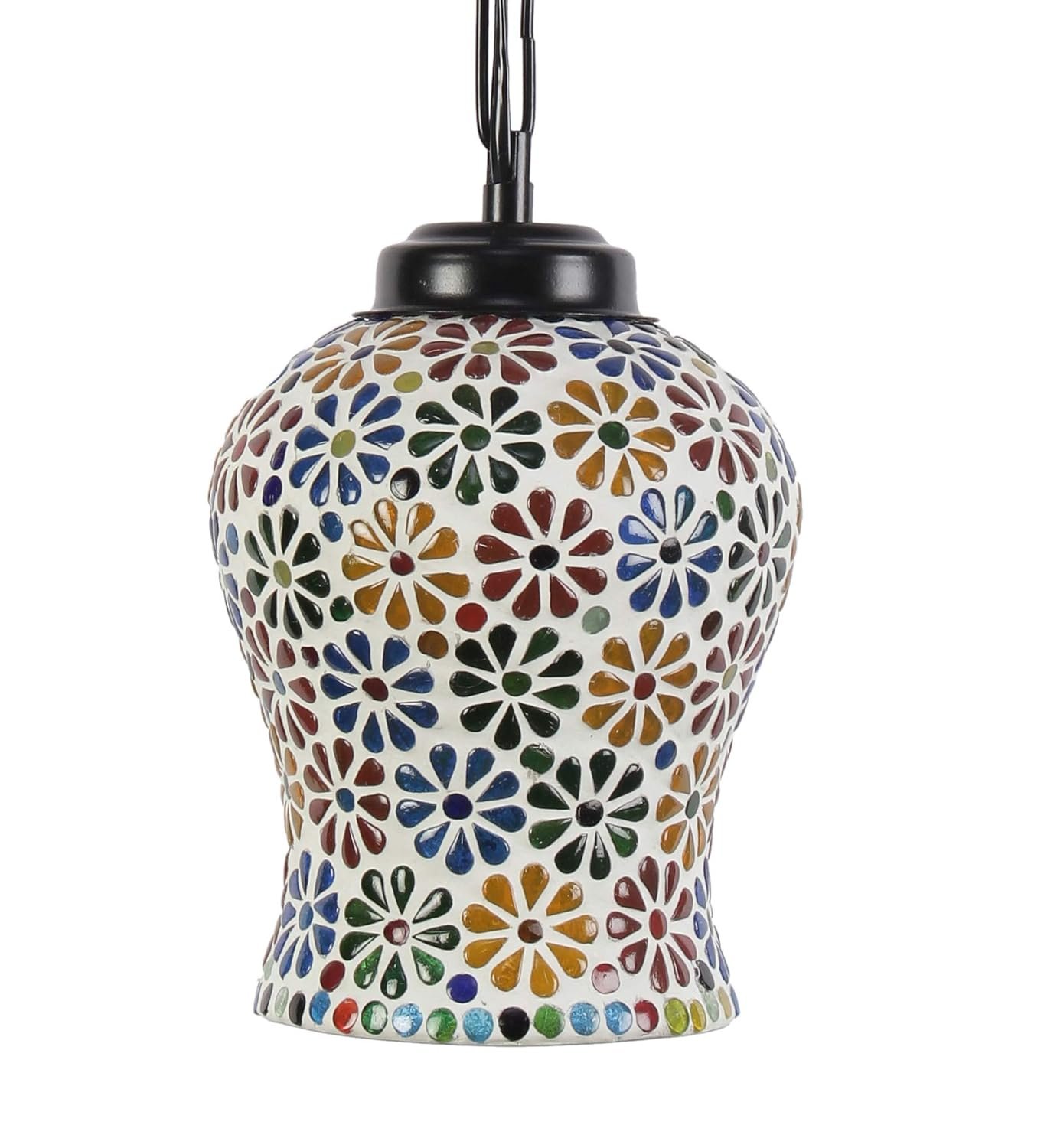 Multicolor Mosaic Glass Hanging Lamp (Glass,Medium)