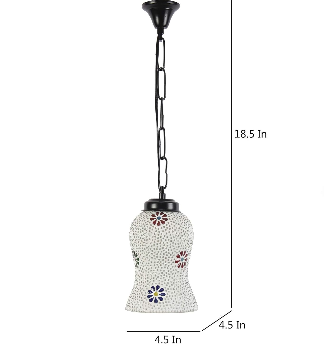 Multicolor Mosaic Glass Hanging Lamp (Glass,Medium)
