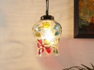 Multicolor Mosaic Glass Hanging Lamp (Glass,Medium)