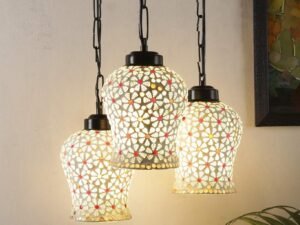 Multicolor Mosaic Glass Cluster Hanging Lamp (Multicolor)