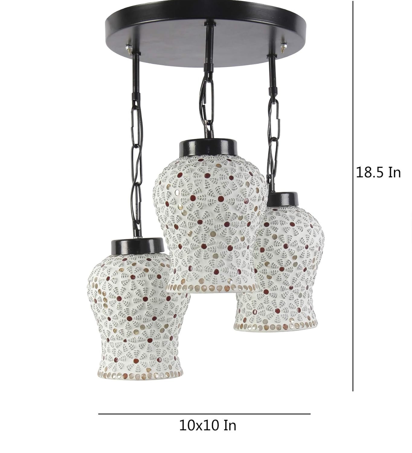 Multicolor Mosaic Glass Cluster Hanging Lamp (Multicolor)