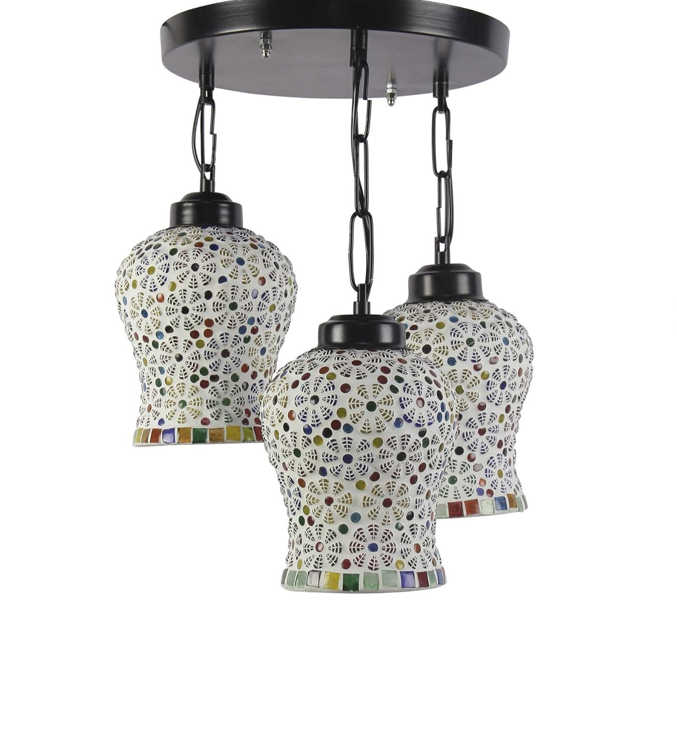 Multicolor Mosaic Glass Cluster Hanging Lamp (Multicolor)