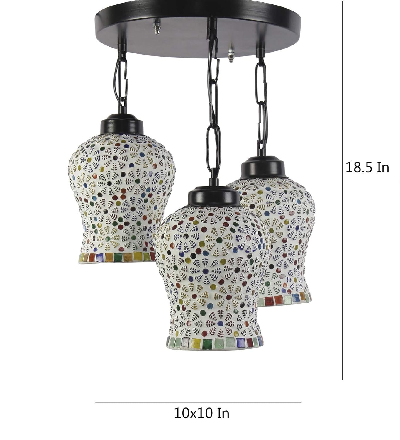 Multicolor Mosaic Glass Cluster Hanging Lamp (Multicolor)