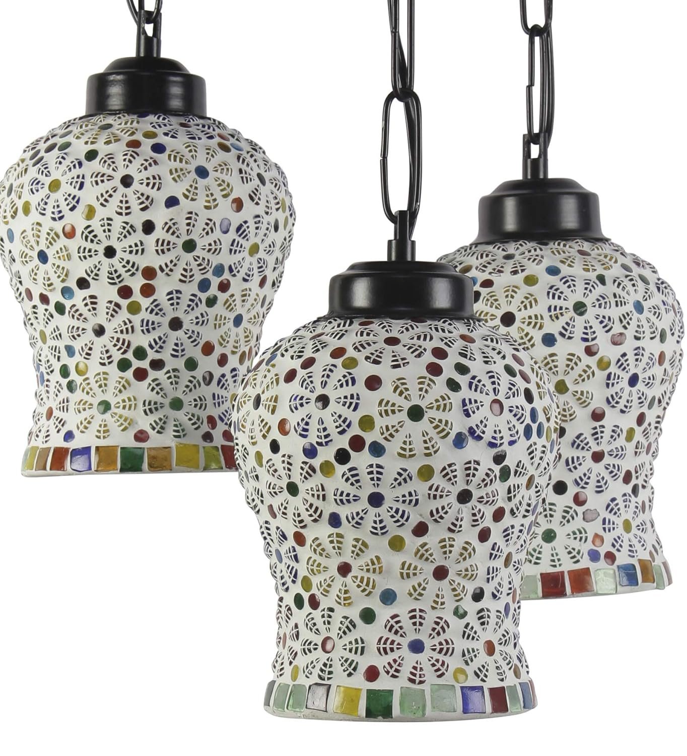 Multicolor Mosaic Glass Cluster Hanging Lamp (Multicolor)