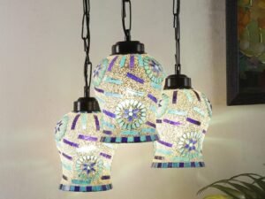 Multicolor Mosaic Glass Cluster Hanging Lamp (Multicolor)