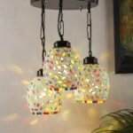 Multicolor Mosaic Glass Cluster Hanging Lamp (Multicolor)