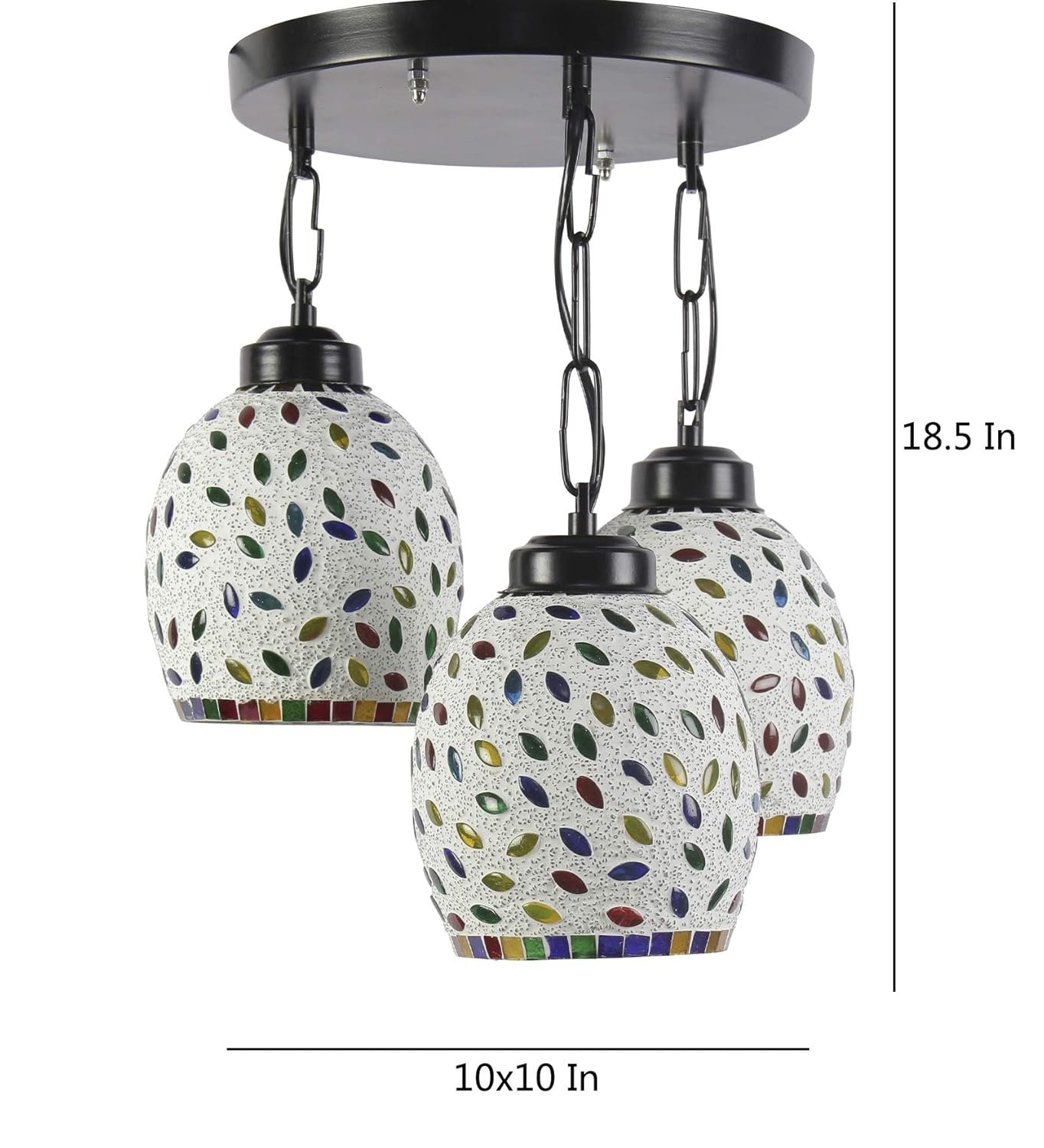 Multicolor Mosaic Glass Cluster Hanging Lamp (Multicolor)