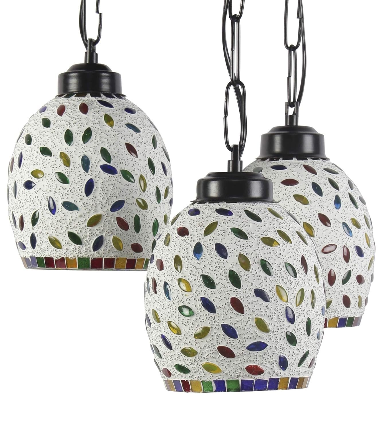 Multicolor Mosaic Glass Cluster Hanging Lamp (Multicolor)