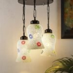 Multicolor Mosaic Glass Cluster Hanging Lamp (Multicolor)