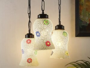 Multicolor Mosaic Glass Cluster Hanging Lamp (Multicolor)