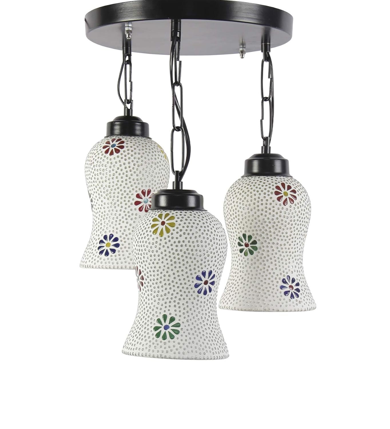 Multicolor Mosaic Glass Cluster Hanging Lamp (Multicolor)