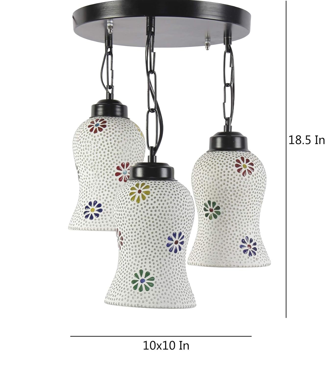 Multicolor Mosaic Glass Cluster Hanging Lamp (Multicolor)